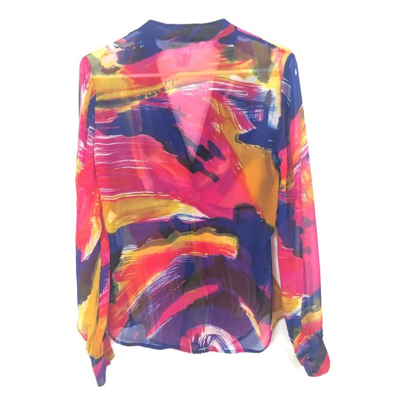 Diane von Furstenburg Colorful Silk Blouse - Picture 4 of 6